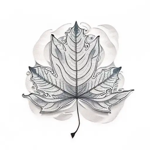 autumn leaf tattoo design idea