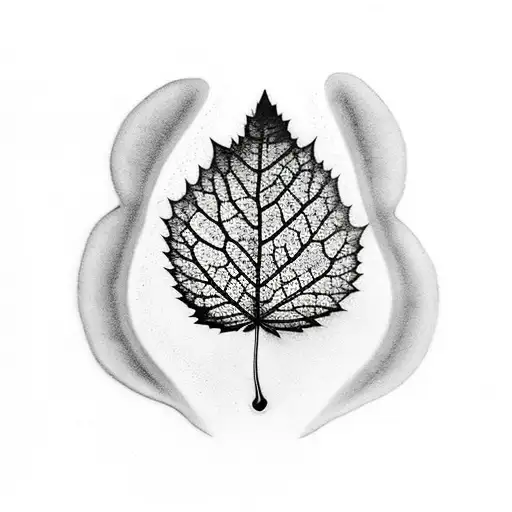 autumn leaf with baby footprint  tattoo design idea