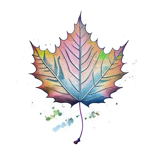 autumn leaf tattoo design idea