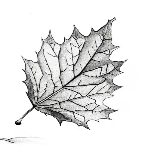 autumn leaf tattoo design idea