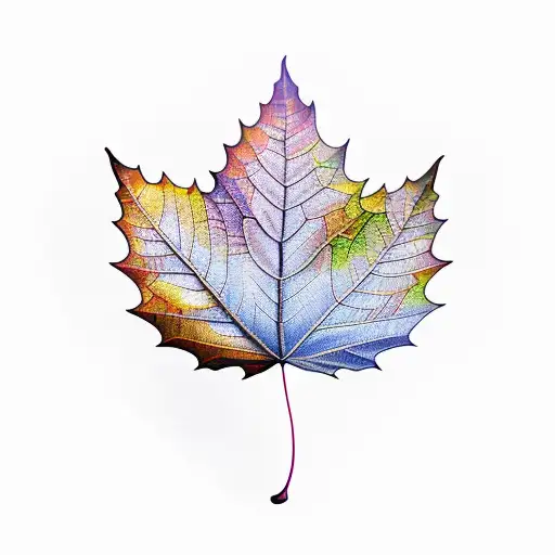 autumn leaf tattoo design idea
