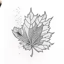 autumn leaf tattoo design idea
