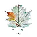 autumn leaf tattoo design idea