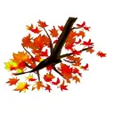 two autumn leaves  tattoo design idea
