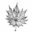 water color autumn leafs tattoo design idea