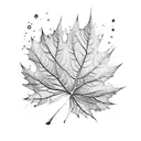 water color autumn leafs tattoo design idea
