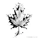 a water color maple leaf tattoo design idea