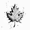a water color maple leaf tattoo design idea