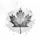 water color maple leaf  tattoo design idea