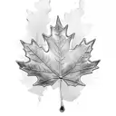 water color maple leaf  tattoo design idea