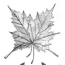 water color maple leaf  tattoo design idea