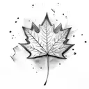 water color maple leaf  tattoo design idea