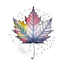 autumn leaf tattoo design idea