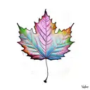 autumn leaf tattoo design idea