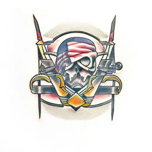 compound Bow with effects tattoo design idea