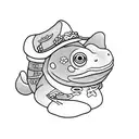 samurai frog with pumpkin hat tattoo design idea