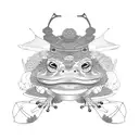 samurai frog with pumpkin hat tattoo design idea