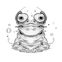 samurai frog with pumpkin hat tattoo design idea