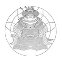 samurai frog with pumpkin hat tattoo design idea