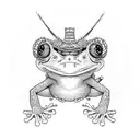 samurai frog with pumpkin hat tattoo design idea