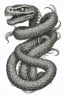 snake skeleton tattoo design idea