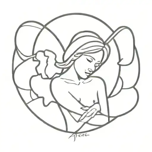 angel with a look of anger and hatred  tattoo design idea