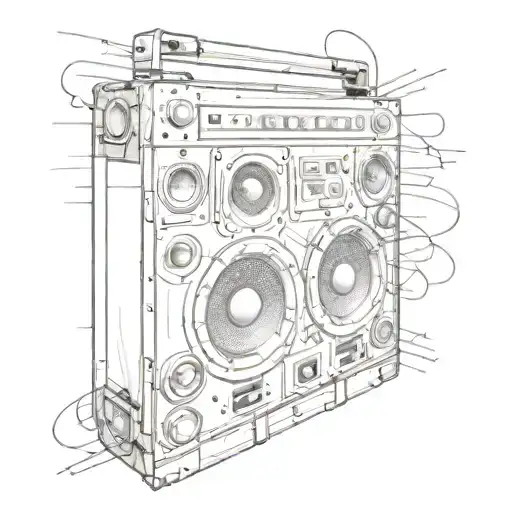 Tecsonic BoomBox speaker in the shape of the numbers 8.0.8. tattoo design idea
