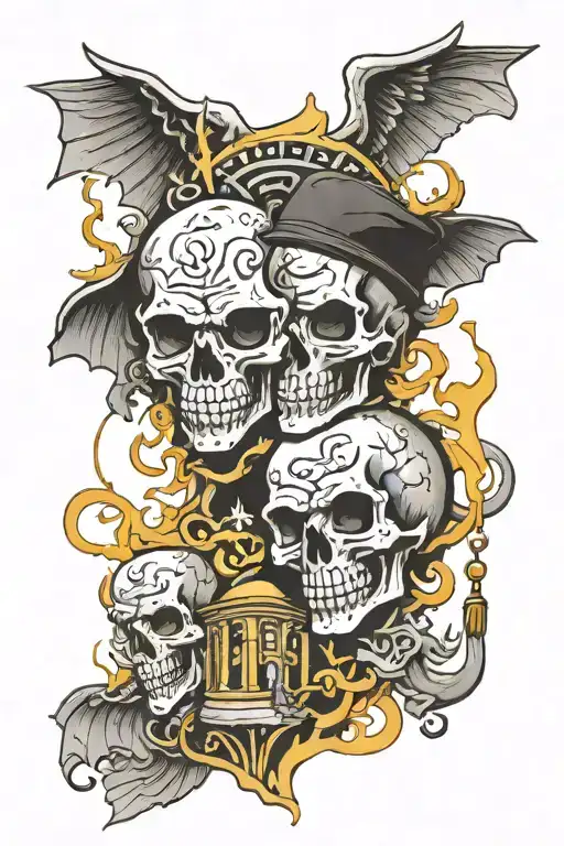 heaven vs hell, jail, gangsters, love tattoo design idea