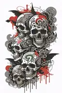 skulls , heaven vs hell, gangster, jail, love, pain tattoo design idea