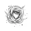 Roses from which an abstract phoenix rises tattoo design idea