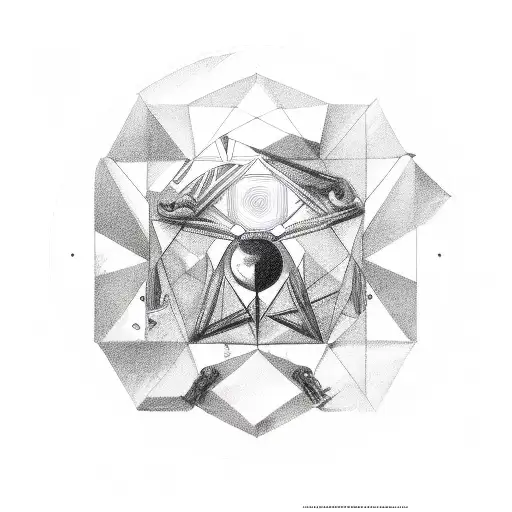 Nikola Tesla power circle woth right eagle wing tattoo design idea