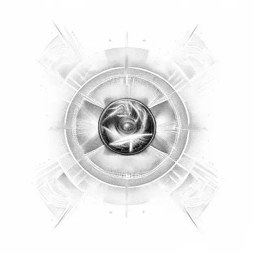 Nikola Tesla power circle woth right eagle wing tattoo design idea