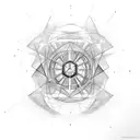 Nikola Tesla power circle and right eagle wing tattoo design idea