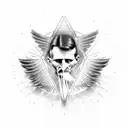 Nikola Tesla power circle and right eagle wing tattoo design idea