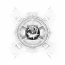 Nikola Tesla power circle woth right eagle wing tattoo design idea