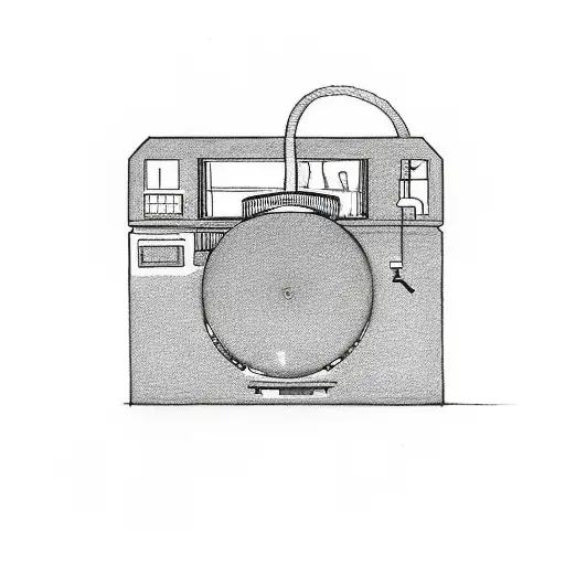 walkman 80's style simple drawing tattoo design idea