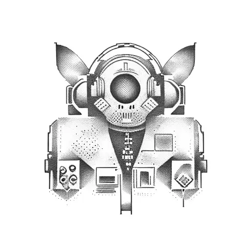 minimalistisk walkman 80's style stencil tattoo design idea