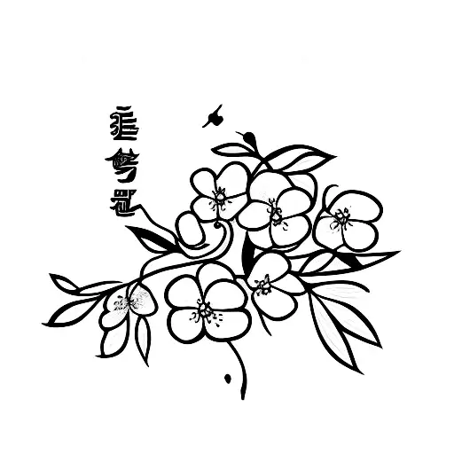dragon and cherry blossom outline : r/irezumi