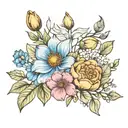 2 march birth flowers with 2 December birth flower tattoo design idea