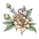 2 march birth flowers with 2 December birth flower tattoo design idea
