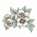 2 march birth flowers with 2 December birth flower tattoo design idea