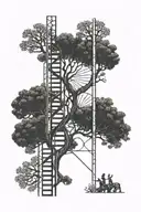 Dna chain and tree tattoo design idea