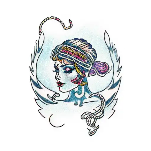 gypsie woman tattoo design idea
