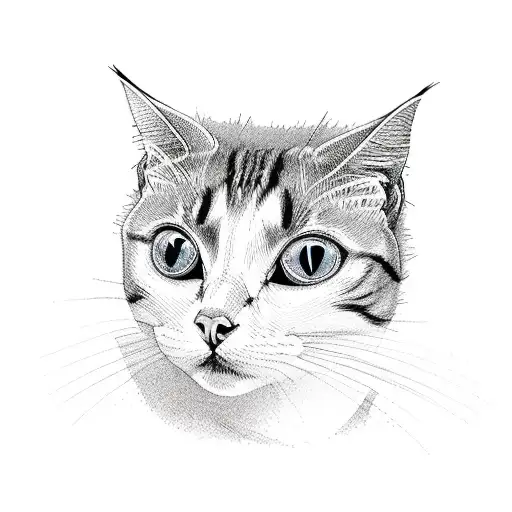 three cat heads tattoo design idea