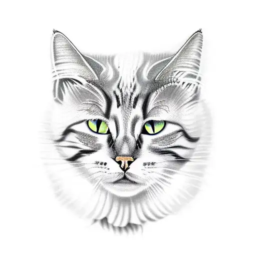 three cat heads tattoo design idea
