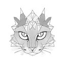 three cat heads tattoo design idea