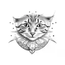 three cat heads tattoo design idea