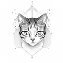 three cat heads tattoo design idea