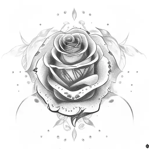 caveira com rosas e mar tattoo design idea