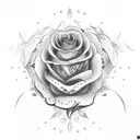 caveira com rosas e mar tattoo design idea